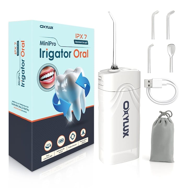 Mini Pro Irigator Oral pentru Dus Bucal Portabil, OXYLUX