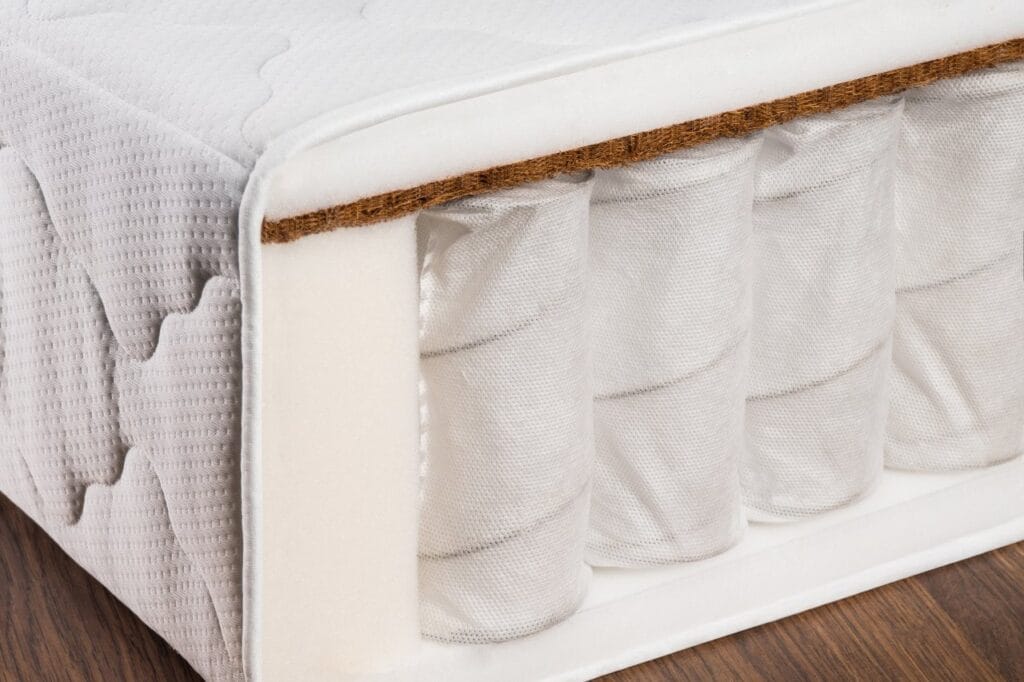 Straturi de cocos pentru aerisire permanentă Saltea copii cu fibre de cocos și sistem de aerisire naturală, ideală pentru somn sănătos.