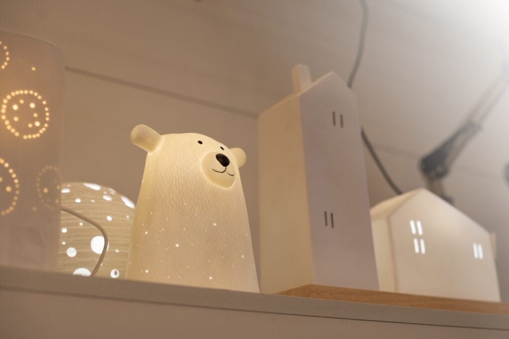 lampă de veghe pentru copii siguranță design urs materiale non-toxice margini rotunjite