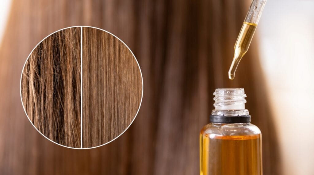 Efectele vizibile ale rutinei potrivite pentru părul cu tendință de cădere aplicare ser păr pentru îngrijire intensivă a părului fragil, cu efect vizibil înainte și după